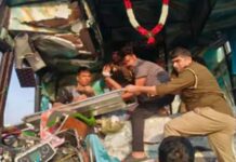 ਇਟਾਵਾ-ਕਾਨਪੁਰ ਹਾਈਵੇਅ ‘ਤੇ ਤੇਜ਼ ਰਫ਼ਤਾਰ ਡੰਪਰ ਤੇ ਟੂਰਿਸਟ ਬੱਸ ਦੀ ਭਿਆਨਕ ਟੱਕਰ